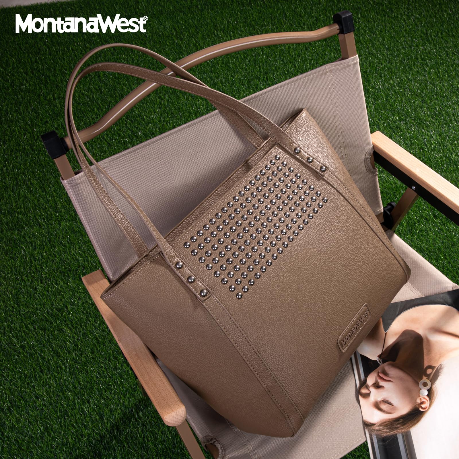 Montana West Large Tote Bag for Women Purses and Handbags Shoulder Bag: A-khaki