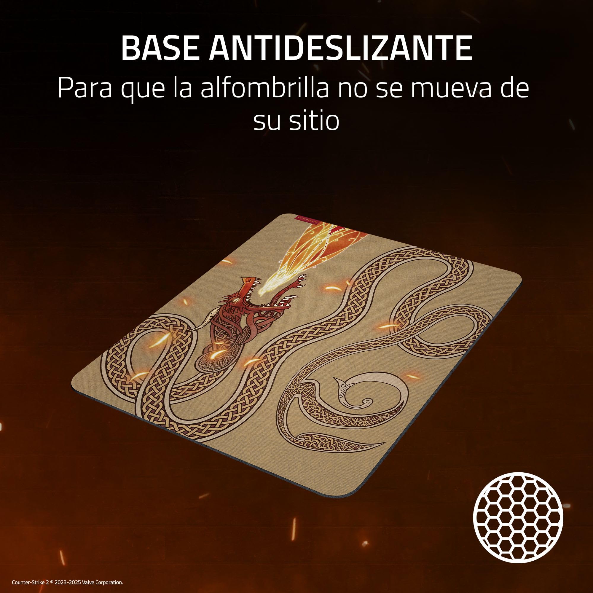 Razer Gigantus V2 L Counter-Strike 2 Dragon Lore - Suave Alfombrilla de ratón para Juegos para un Control óptimo - Microtejido Texturizado - 450 x 400 x 3 mm - Goma Antideslizante | Dragon Lore