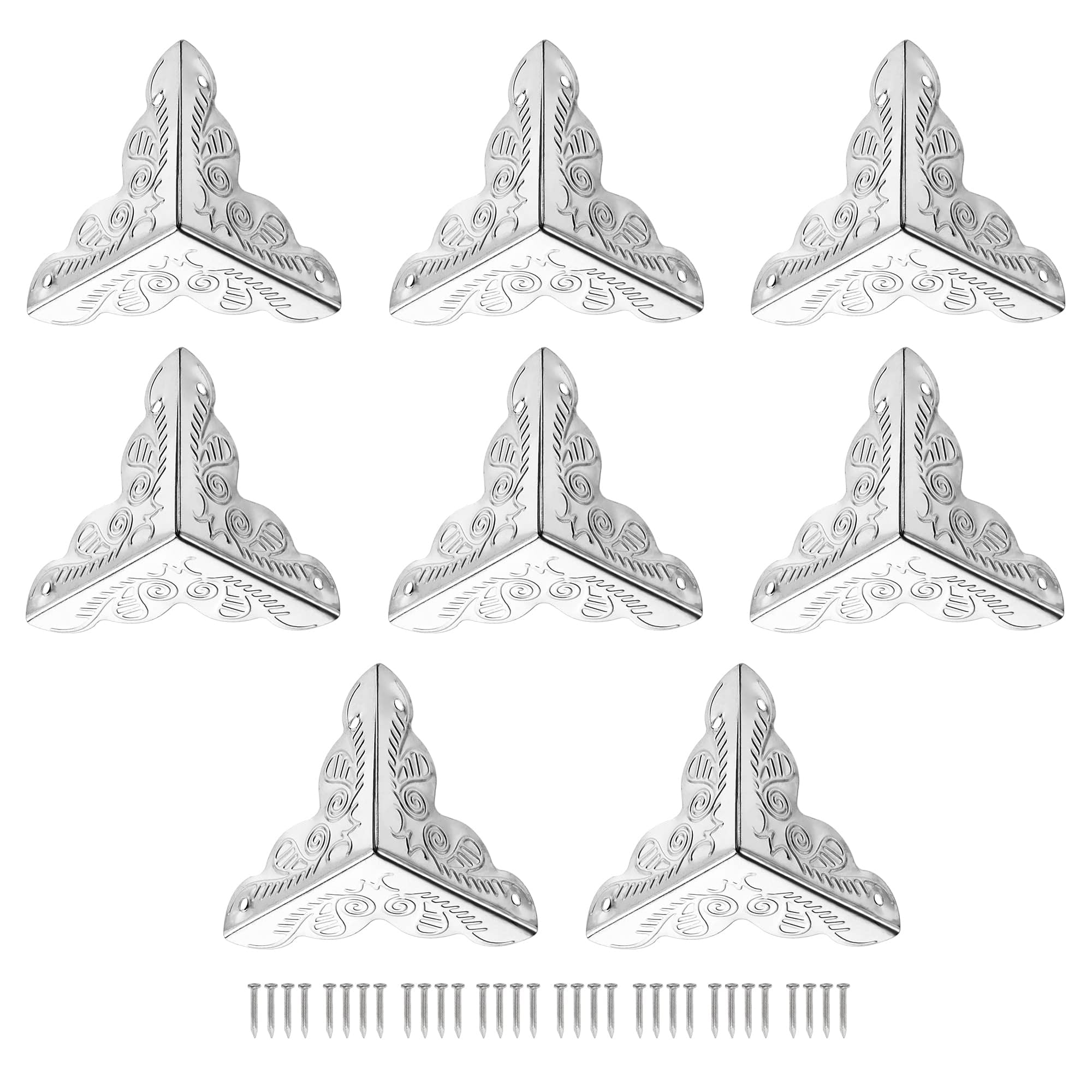 TA-VIGOR 8Pcs Metal Corner Protectors, 25 x 25 x 25mm Edge Guard Decorative Corner Bracket