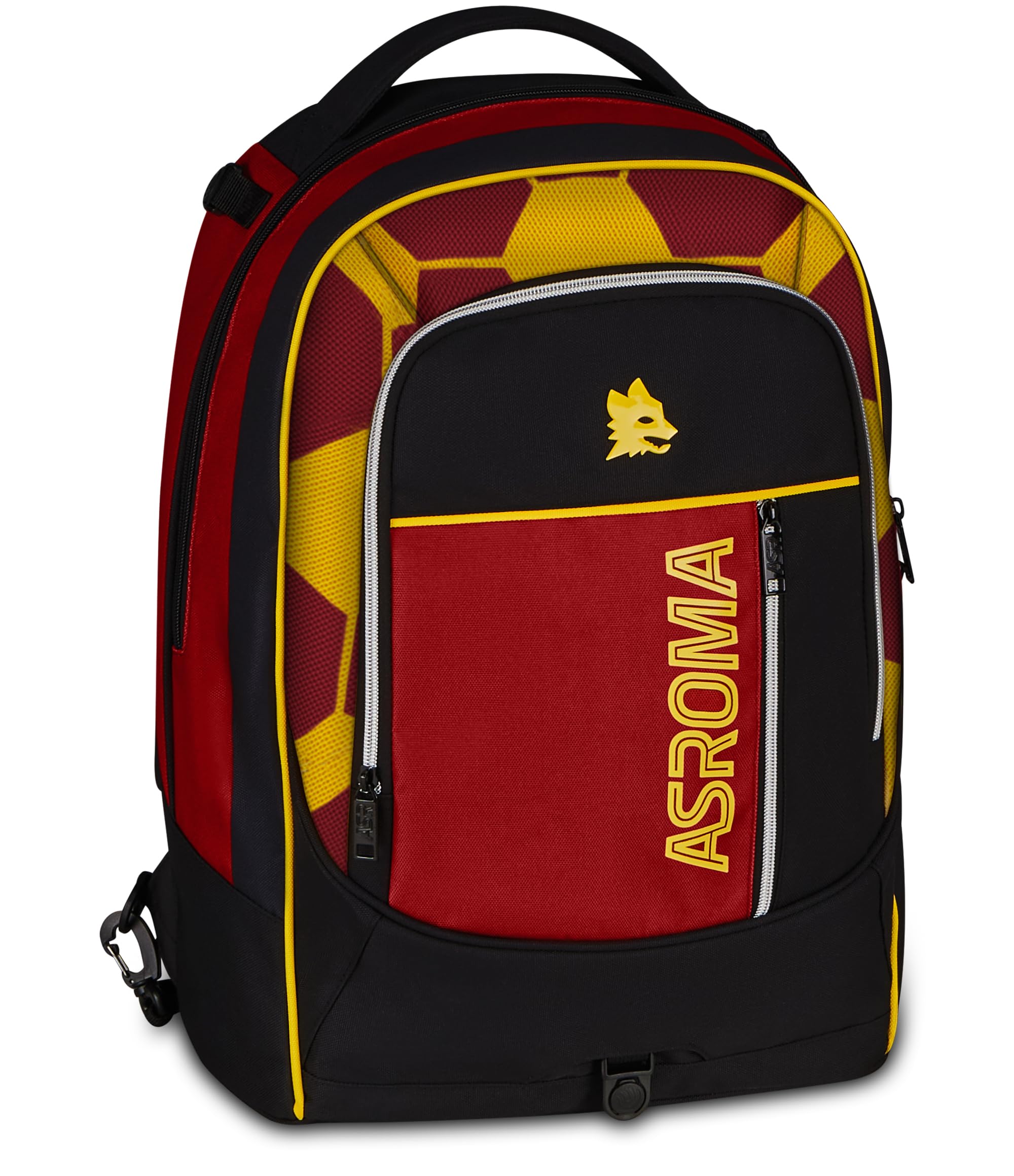 Seven Trolley Scuola Jack 3 Ruote Roma, Nero, 33 L, Scomponibile, Cross-over System, 3 in 1, Uso Zaino, Tasca frontale, Scuola elementare e media, Bambino, Ragazzo, Calcio, Prodotto ufficiale