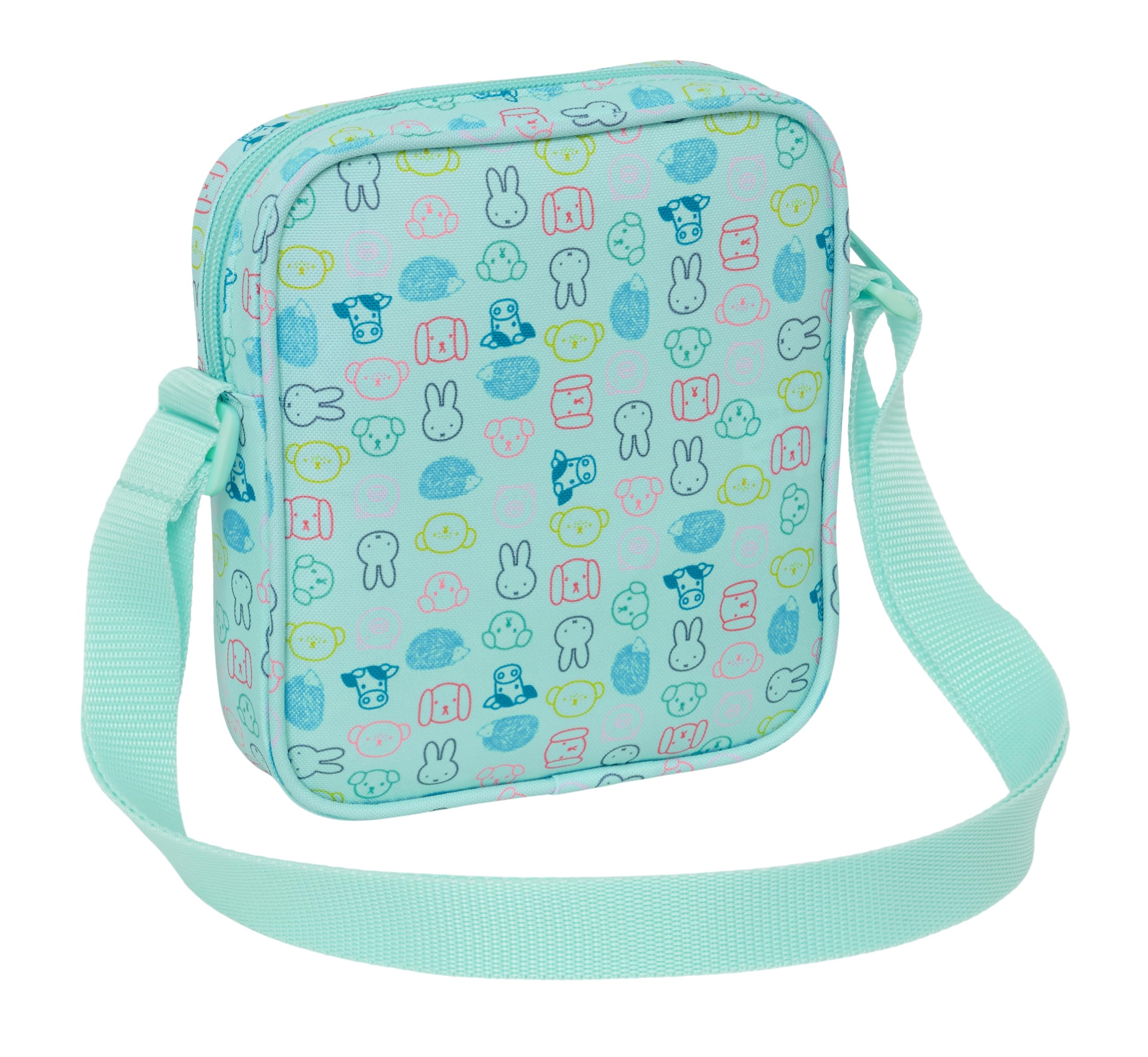 MIFFY FRIENDS - Borsa a tracolla piccola, borsa per bambini, ideale per bambini dai 5 ai 14 anni, comoda e versatile, qualità e resistenza, 16 x 4 x 18 cm, Blu pastello, M, Casual