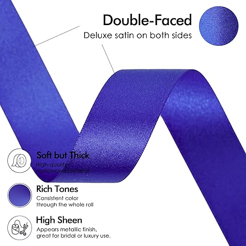 Vista 589 de MEEDEE Orange Satin Ribbon - 1.5 inch Double Faced Satin Ribbon, 50 Yards - Neon Tangerine - For Christmas, Thanksgiving, Halloween, Weddings