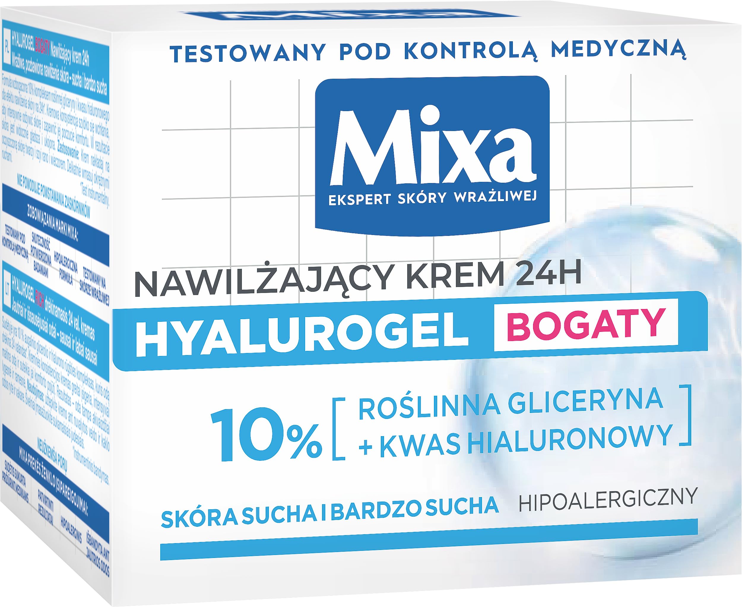 Mixa Hyalurogel Krem Nawilżający, 50 ml