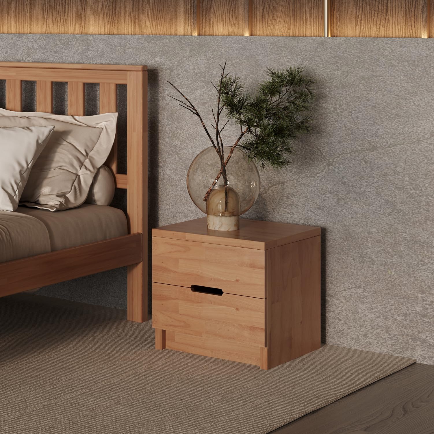 Krok Wood Nachttisch ELSA aus Massivholz 40x40x40 cm (in Buche)