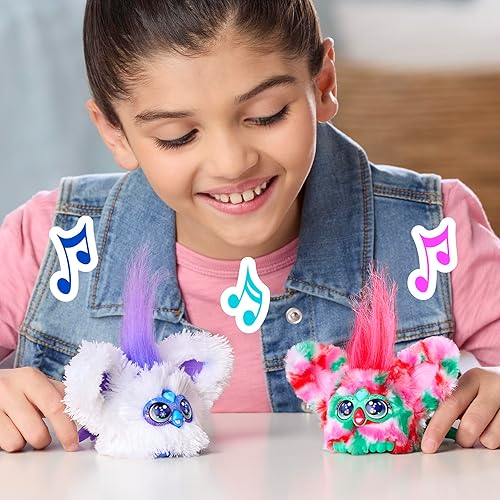Miniatura 4 de FURBY Furblets - Paquete de 2 mini amigos navideños Pep-Mint & Sno-Flay, juguetes electrónicos de peluche para niñas y niños de 6 años en adelante,