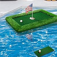 Vista 8 de Verde de golf flotante para piscina, varios tamaños (35"x24"/47"x35"/63"x47") para adaptarse a tus necesidades, green de chipping flotante, ideal