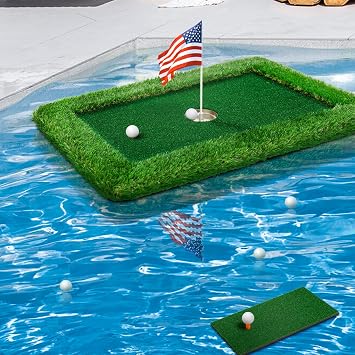 Floating Golf Green for Pool, Various Sizes 35"x24"/47"x35"/63"x47" to Suit Your Needs, Floating Chipping Green-Ideal for 2-4 Golfers Competing and Improving Skills in Outdoor and Pool Games