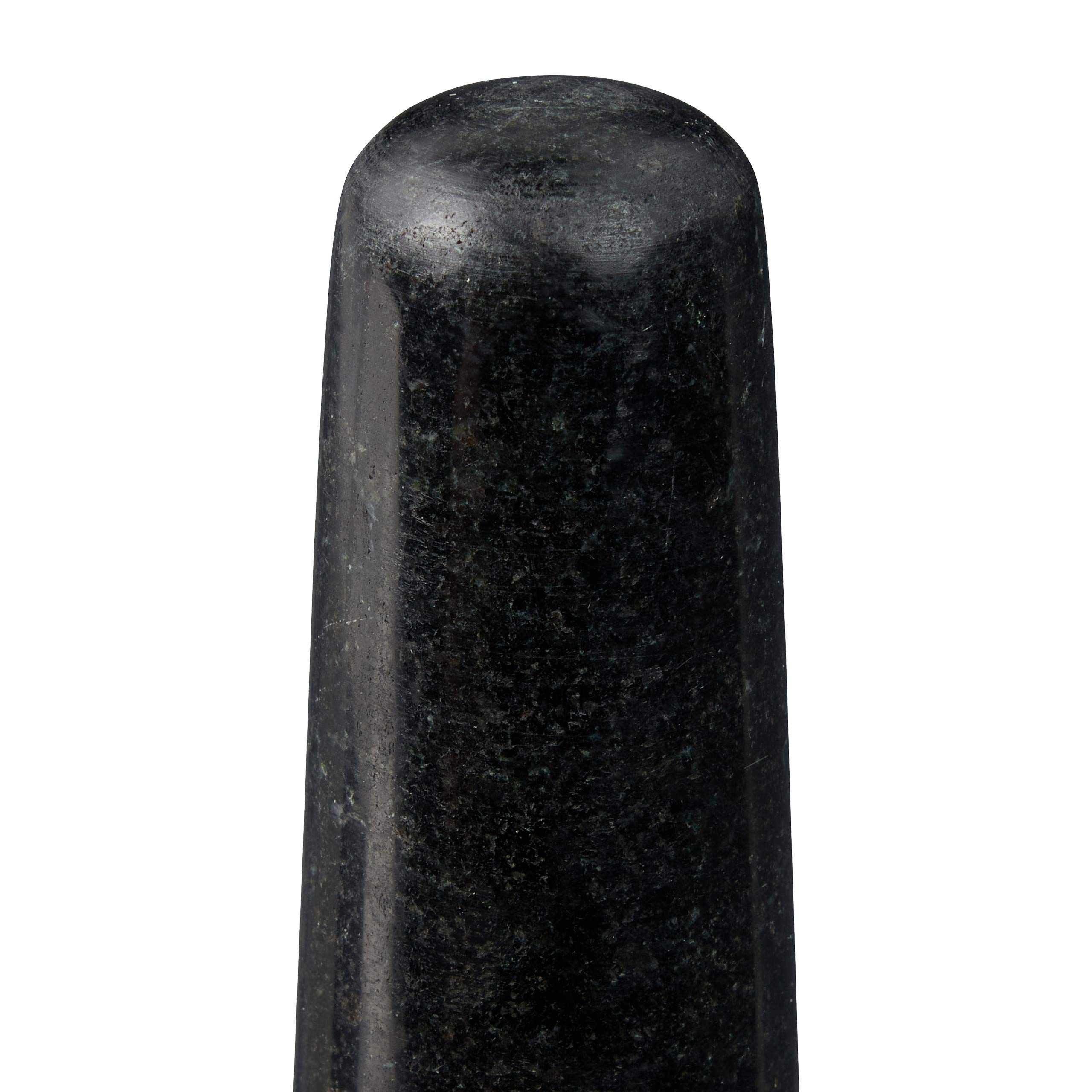 Relaxdays Moździerz granitowy z tłuczkiem, trwały, przyprawy, zioła, antypoślizgowy, moździerz kamienny, Ø 14 cm, 400 ml, szary/biały