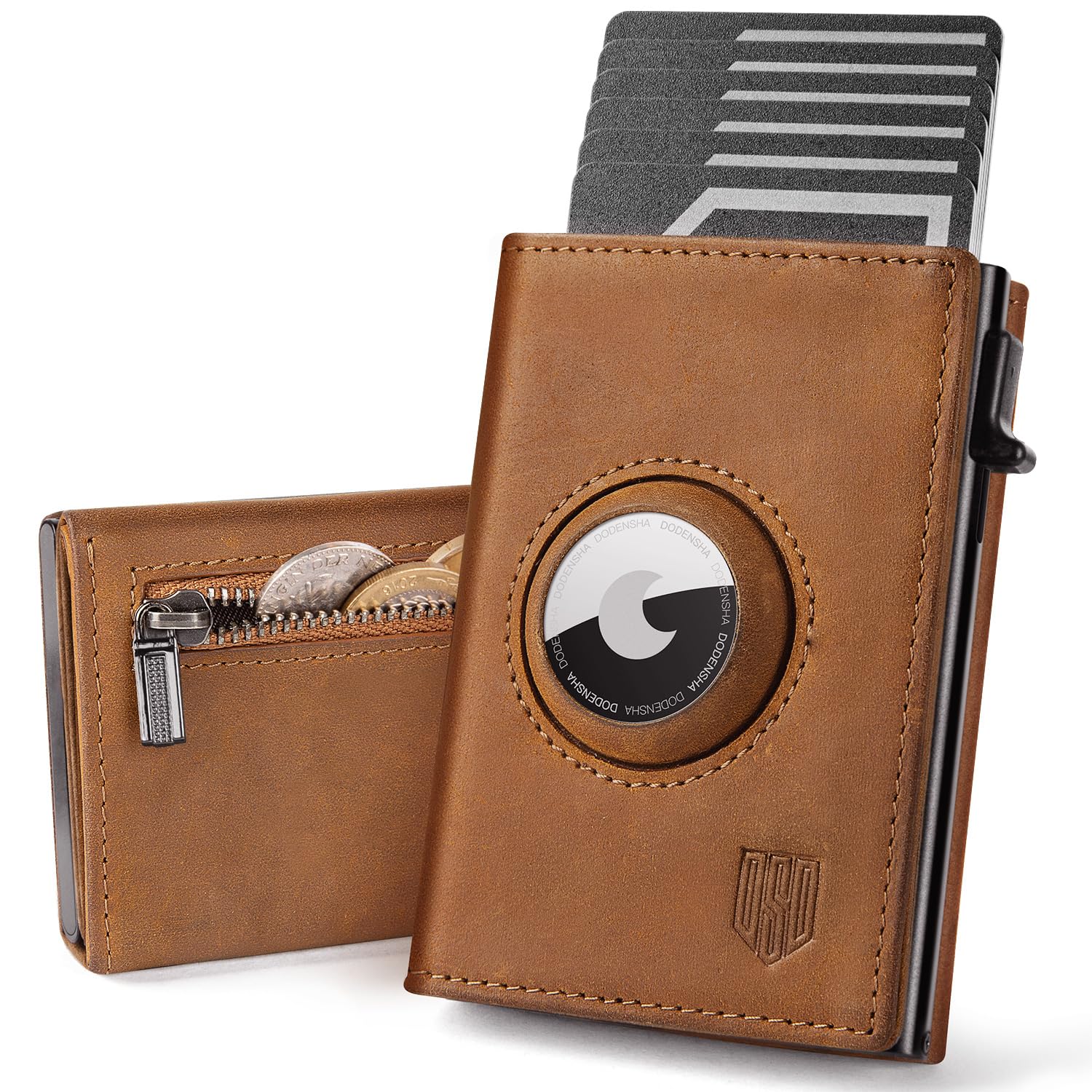 DODENSHA Wallet mit Münzfach I Mini Geldbörse Herren Klein für 10+ Karten