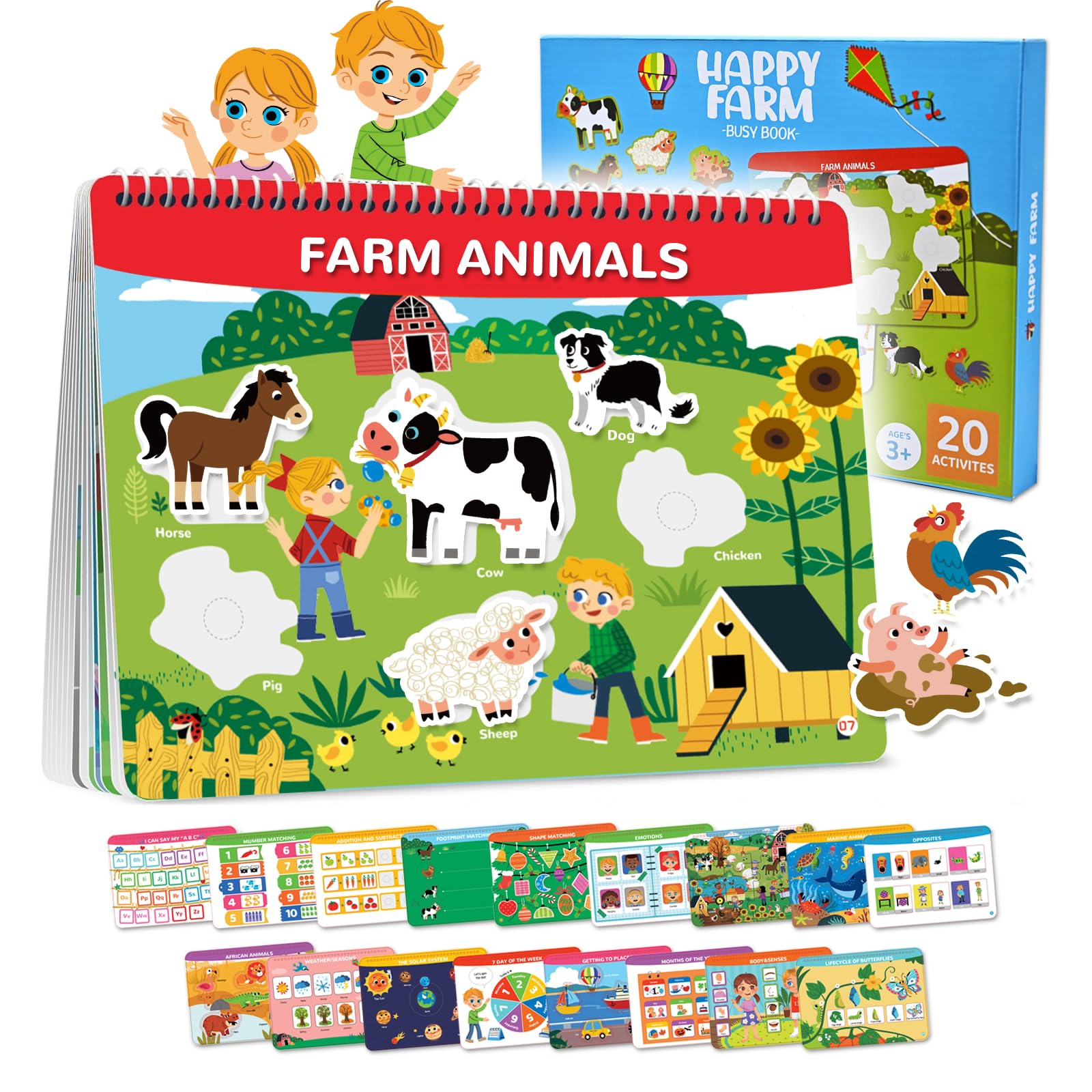Busy Book for Toddlers Ages 3 and Up - Pre K Preschool Learning Activities - Montessori Autism Sensory Toys Educational Toys for Kids - My Preschool Busy Book Ages 3, 4, 3-5 Reading Handwriting Aids