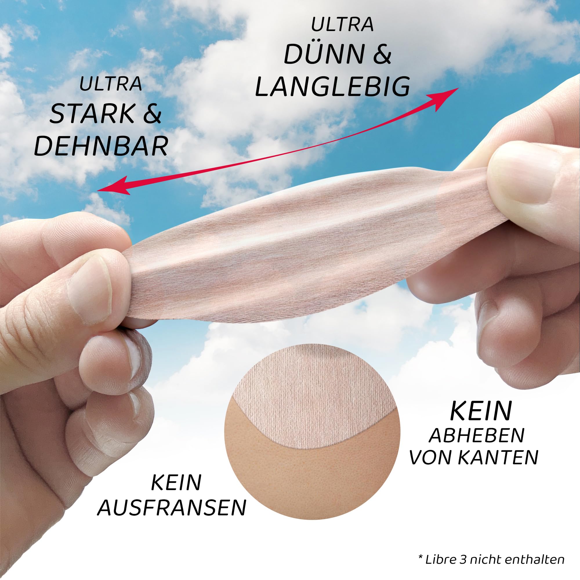 Not Just A Patch Air Freestyle Libre 3 Plus Sensor Pflaster (20er Pack) - Schweißresistent, Dünn, Stark & Leicht für sicheren Halt und sanften Schutz - 14 Tage Tragedauer (Beige)