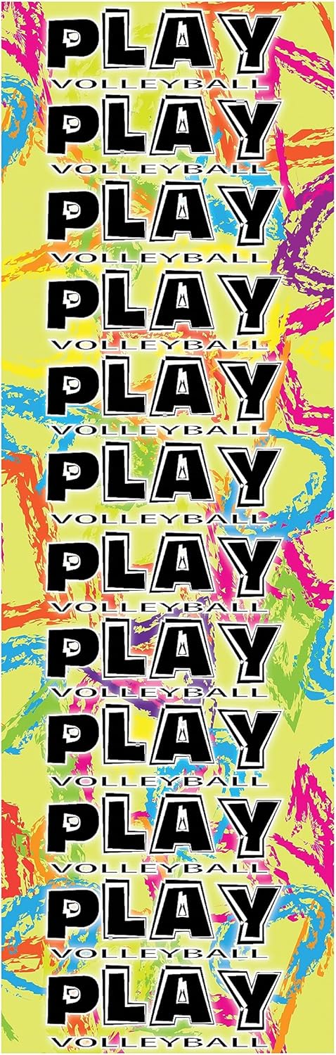 Tandem Sport Yellow Volleyball Headband - Wide Volleyball Sport Headband - Neon Volleyball Workout Sweatband - Volleyball Gift Ideas