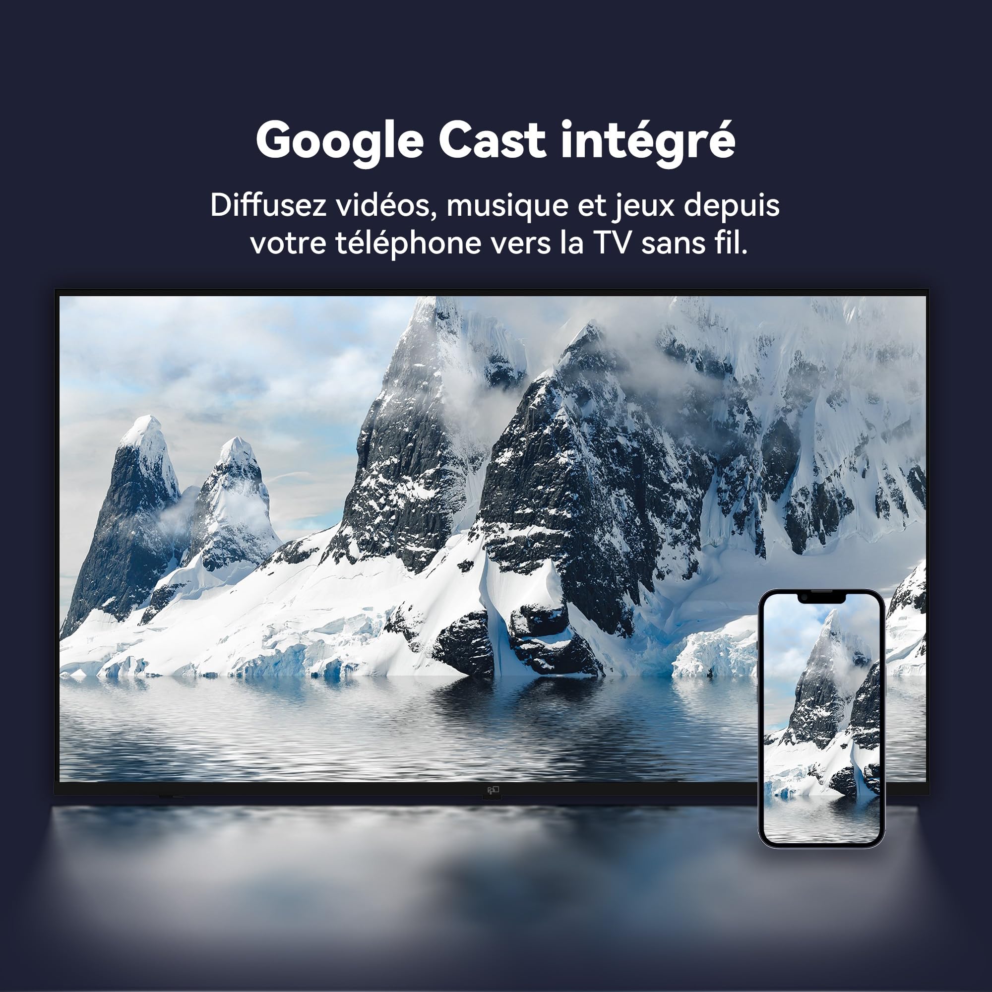 FPD 40 Pouces (102 cm) Full HD Smart Google TV wtih Google Cast, HDR 10, Dolby Audio, Vocie Remote, HDMI, Flat Screen Televison (CG40-P1)