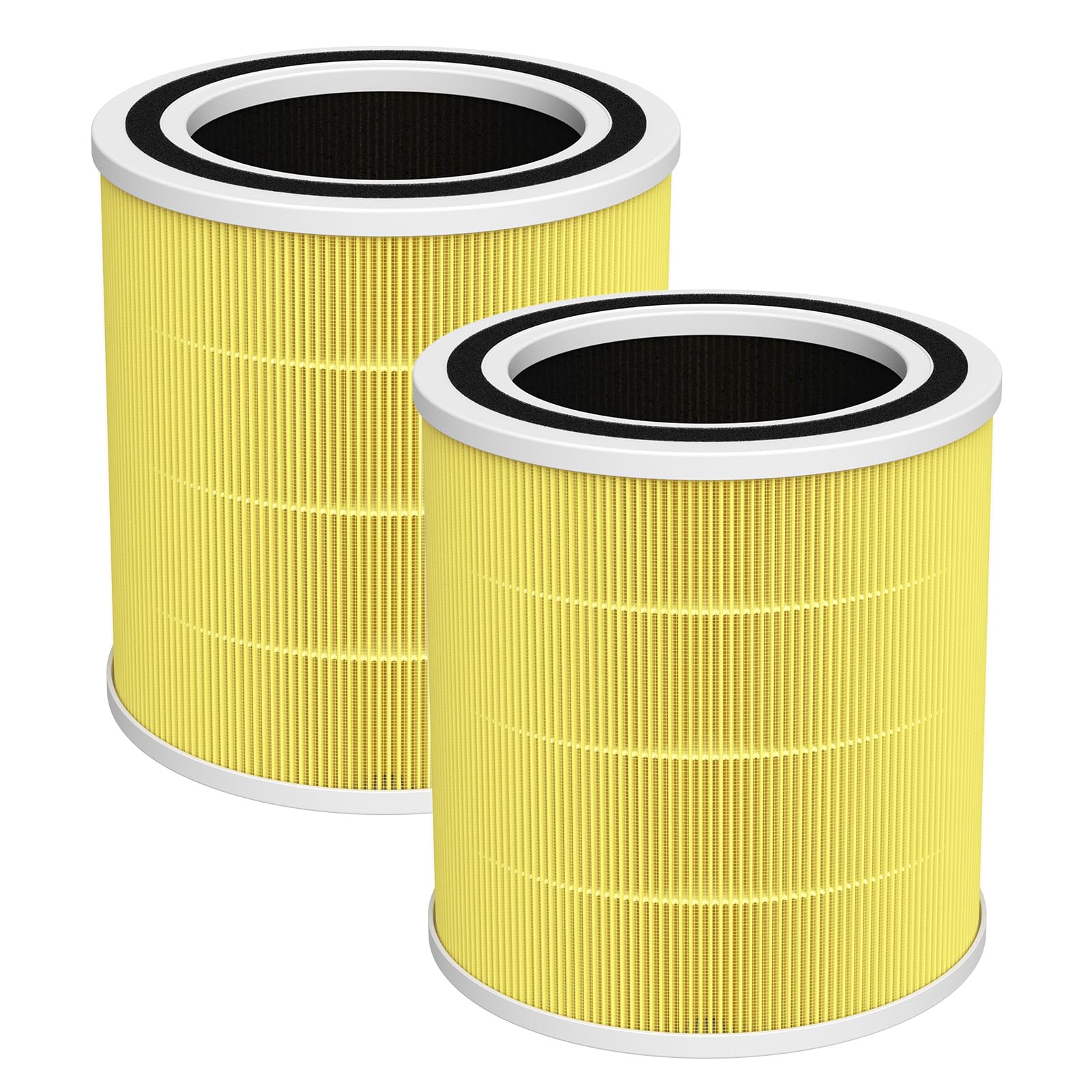 2 Pack AC400 Air Purifiers Replacement Filter for Purivortex AC400 Air Purifier, 3-in-1 H13 True HEPA Technology High Efficiency Pet Care Filter, Yellow
