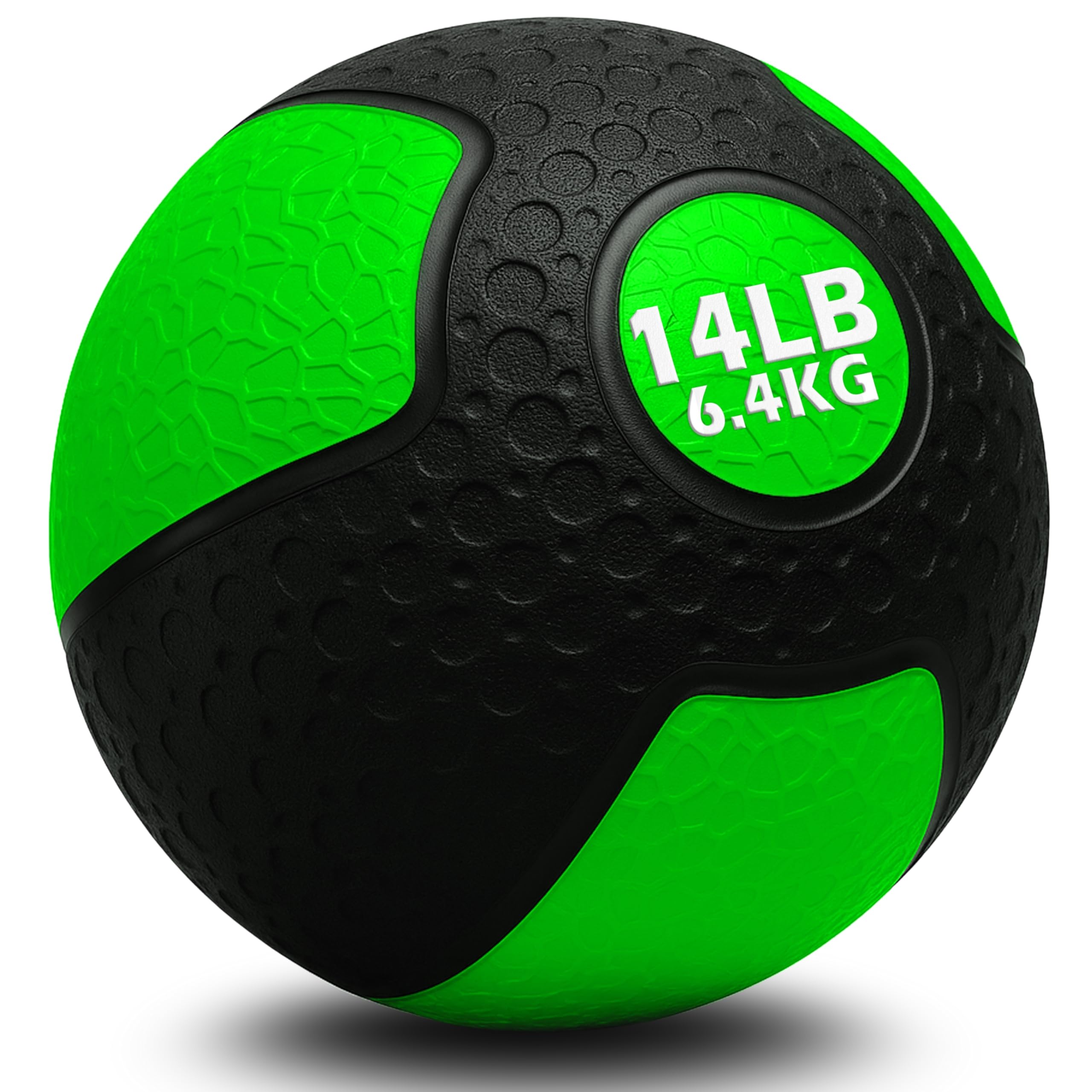 Senshi Japan Rubber Medicine Balls 2LBS - 20LBS (1KG - 10KG), Weighted Slam Ball, No Bounce, Non Slip Exercise Fitness HIIT (14 LBS (6.4KG))