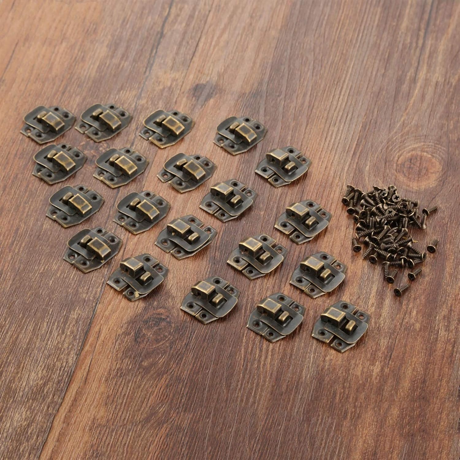Hasp,20Pcs Antique Bronze Box Hasp Lock Catch Latches for Jewelry Box Suitcase Buckle Clip Clasp Furniture Hardware 24 * 19mm
