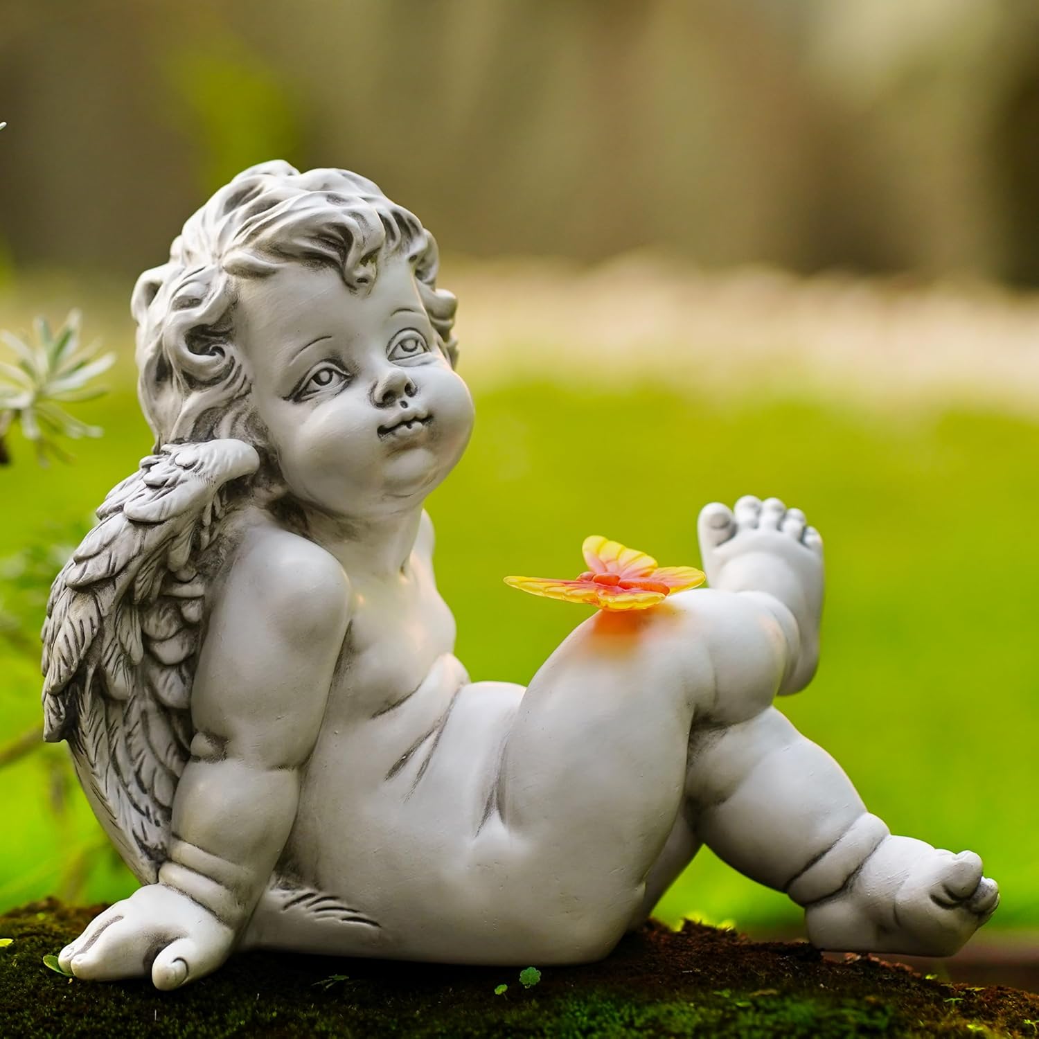 Solar Angel Outdoor Garden Decor Statues Ches Solar Outdoor Sculptures for Outside Yard Art Patio Balcony Front Lawn Ornaments Gifts for Mom Grandma Women