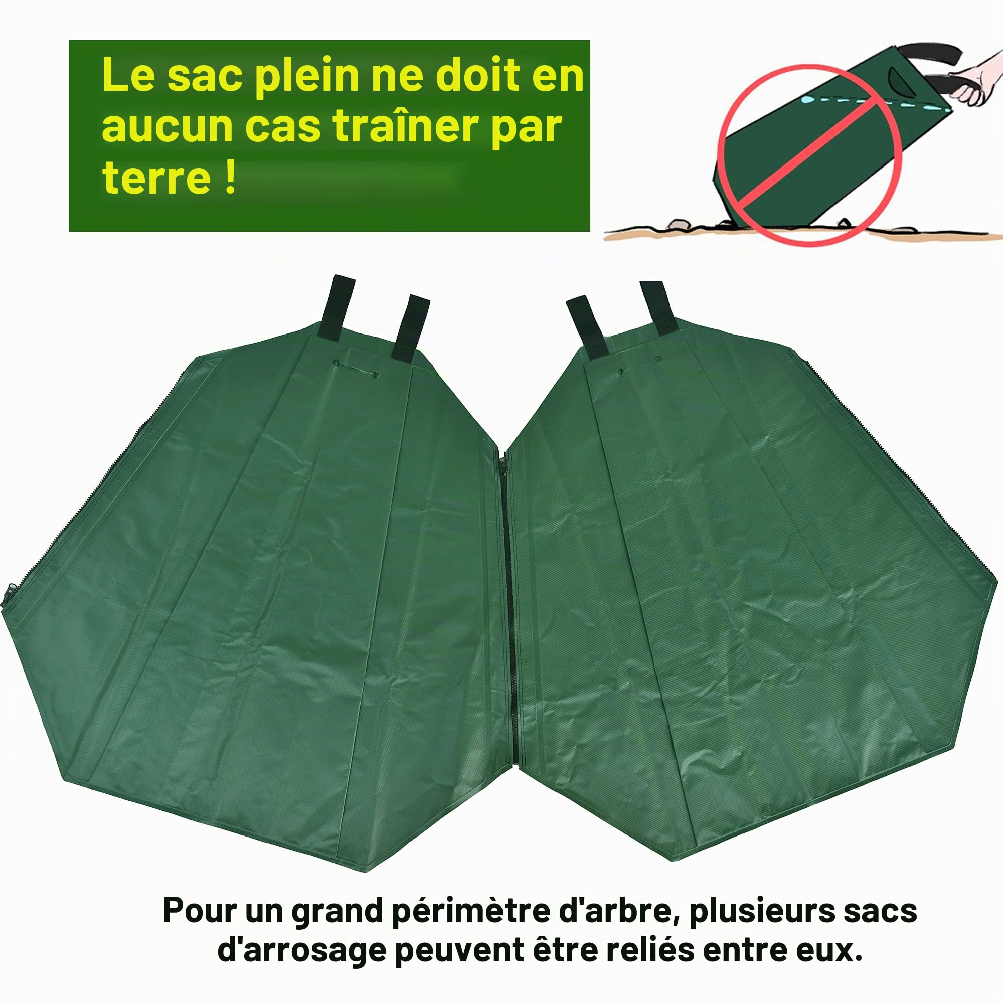 5 x Sac d’Irrigation, Sac d'Arrosage pour Arbres 75 litres, Système d'arrosage des arbres, Sacs pour Arbres pour I'irrigation (Pas de compte-gouttes), 5 Pièces