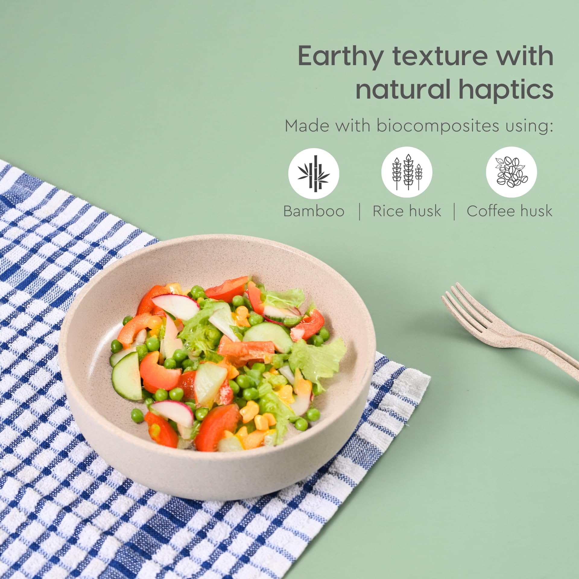 Eha Earth-Friendly Salad Bowls - Rice Husk & Bamboo -4
