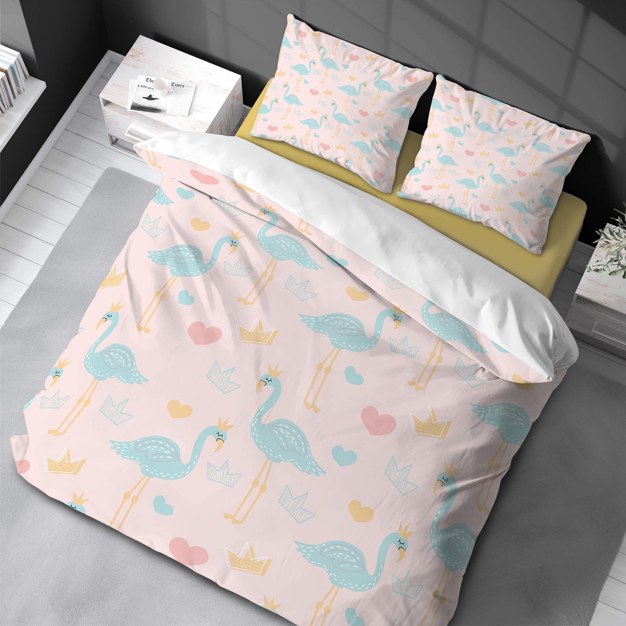 Parure de lit 3 pièces en microfibre 200x250 cm avec housse de couette et taies d'oreiller