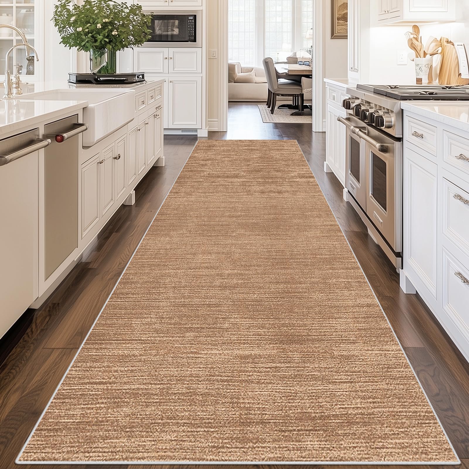 Läufer Teppich Flur 90 x 200 cm Küchenteppich Waschbar Rutschfest Bettvorleger Teppichläufe Küchenläufer Teppich Küche für Durch das Waschbecken Schlafzimmer Wohnzimmer Esszimmer Eingangsbereich