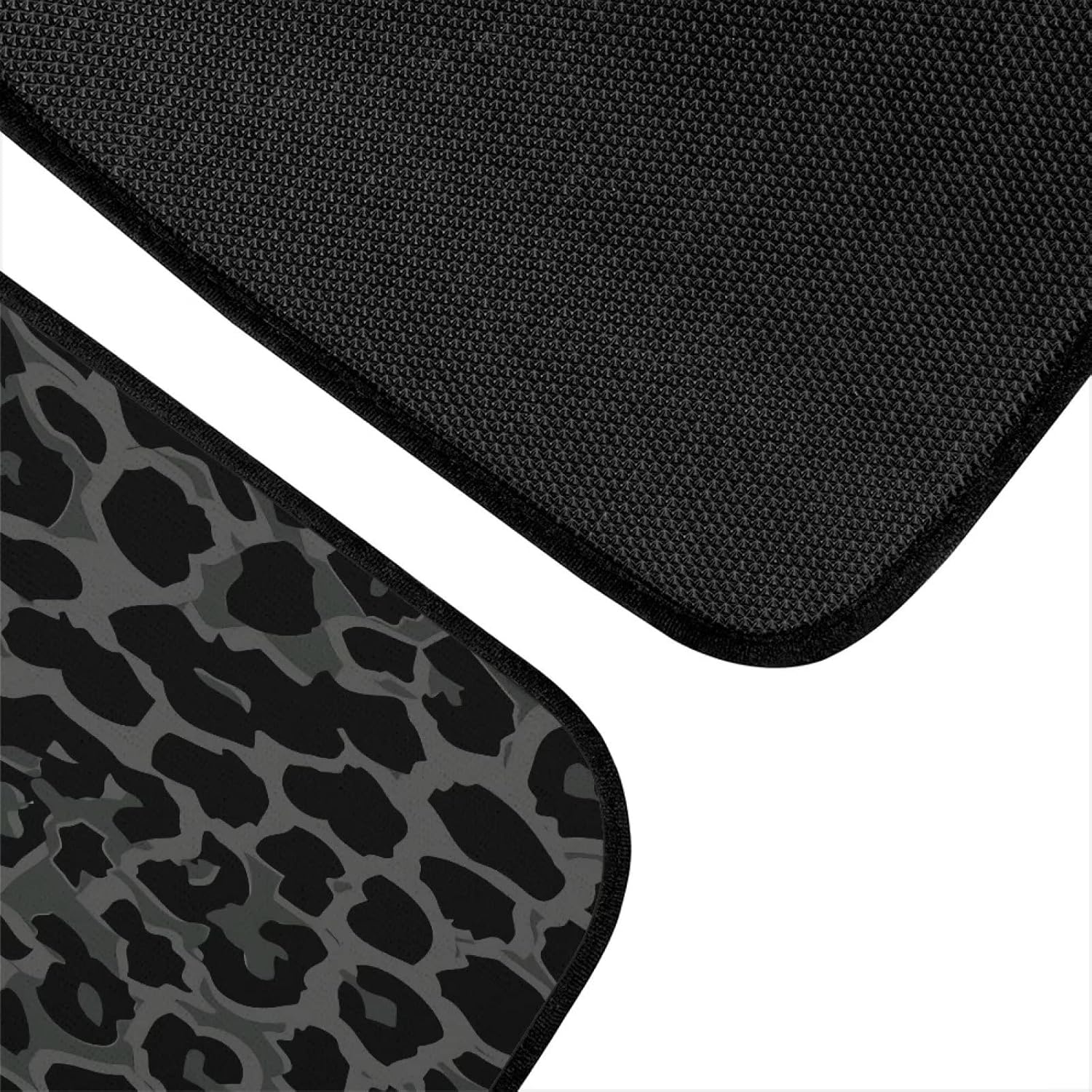 Suobstales Black Leopard Print Car Mats for Front Rear, 4 Pcs Car Floor Mats All Weather Floor Mats Non Slip Rubber Backing Front & Rear Mats Carpets Universal Fit - Image 5