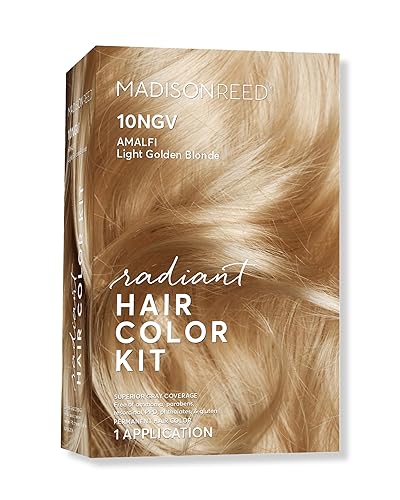Madison Reed - Kit de tinte radiante para el cabello, tinte permanente para el cabello, cobertura de canas superior, sin amoníaco, rubio Amalfi