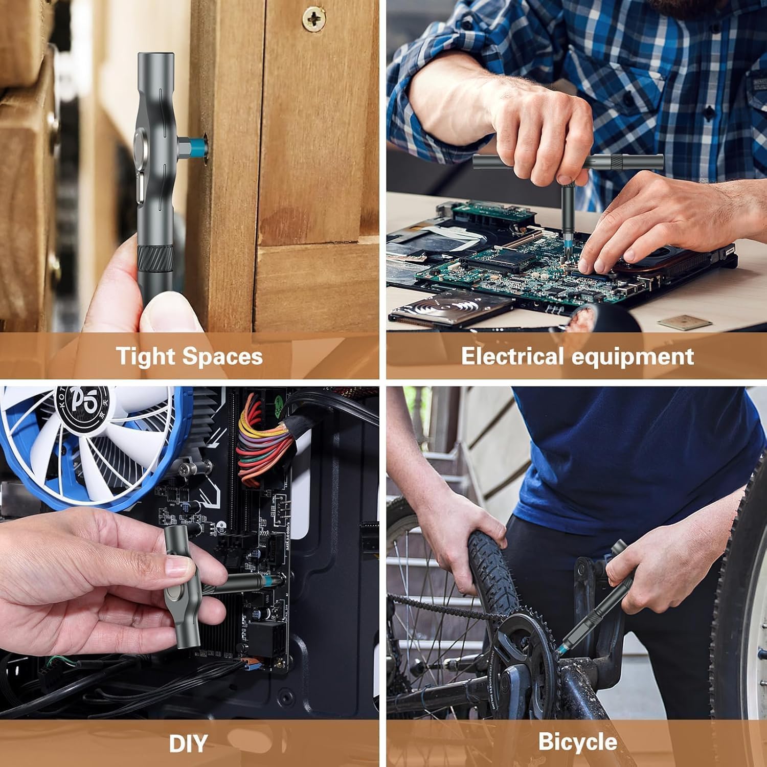 Juego de destornilladores magnéticos de trinquete 24 en 1, juego de herramientas profesionales para bricolaje y electricista para reparación