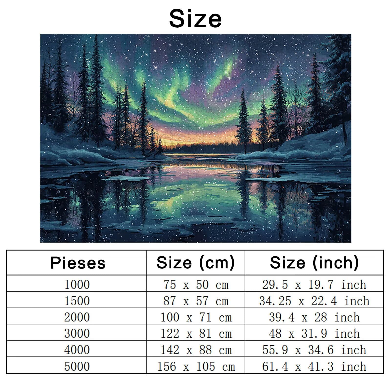 Puzzle 4000 sztuk Aurora, Starry Night Drewniane Puzzle dla dorosłych, puzzle z wykwintnym opakowaniem, rodzinne gry edukacyjne, puzzle do wystroju domu, prezent dla kobiet, prezent dla mężczyzn P-24