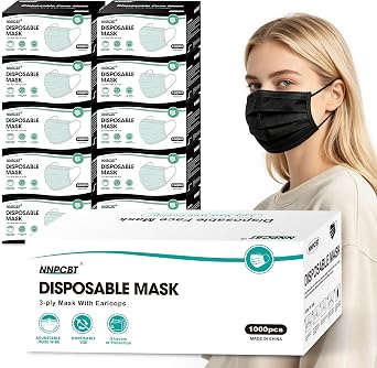 NNPCBT 3 ply Disposable Masks Breathable Face Masks for Adults
