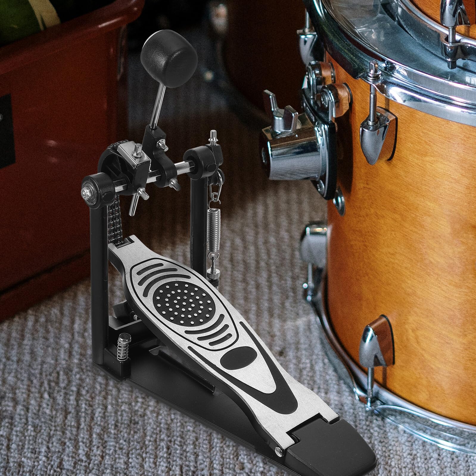 Pedale per Grancassa in Metallo Leggero, Pedale Doppio per Batteria Acustica ed Elettronica, Accessorio per Esercitazioni Musicali e Performance Professionali