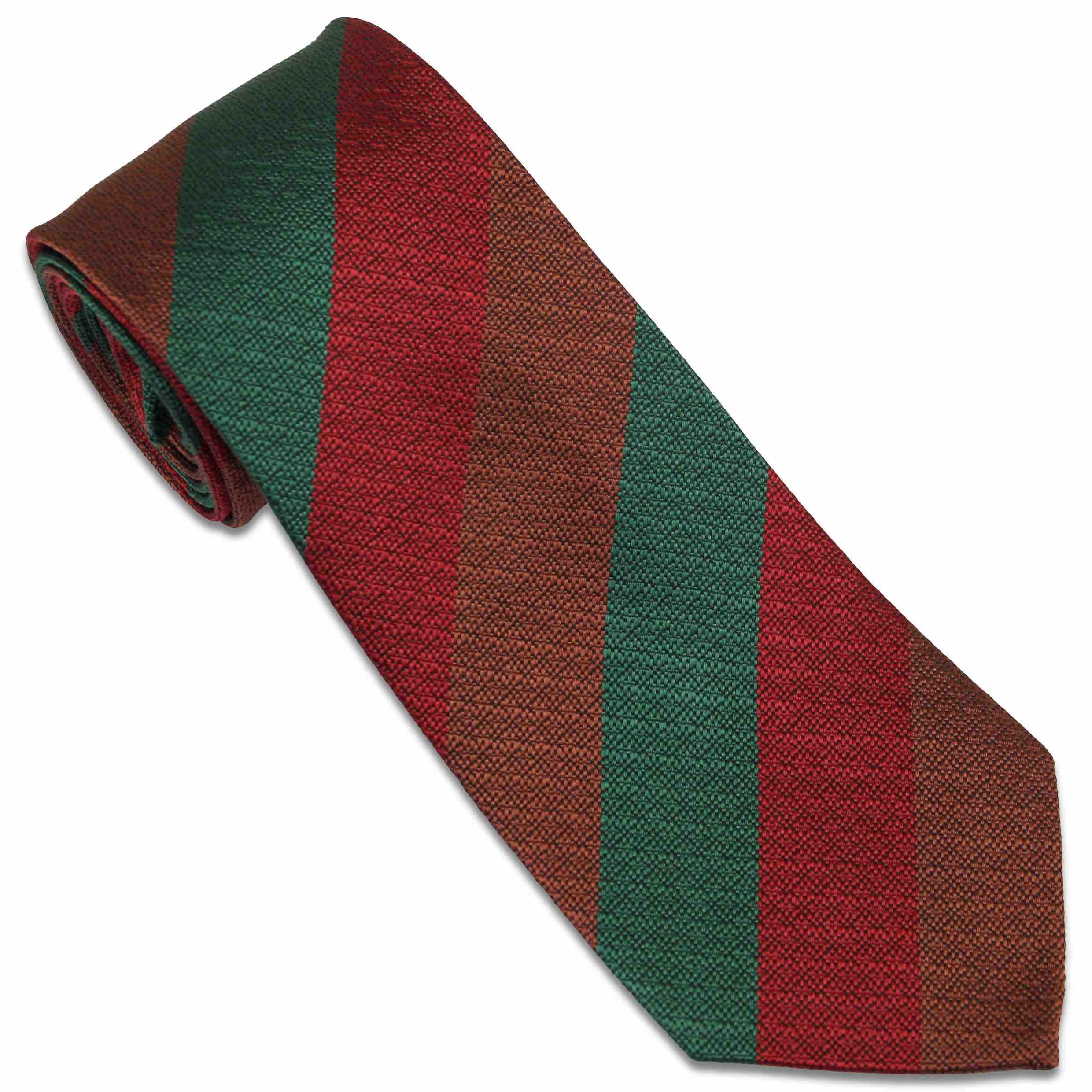 The Regimental Shop Men's Red/Green/Brown Royal Tank Regit Silk Non Crease Regital Tie