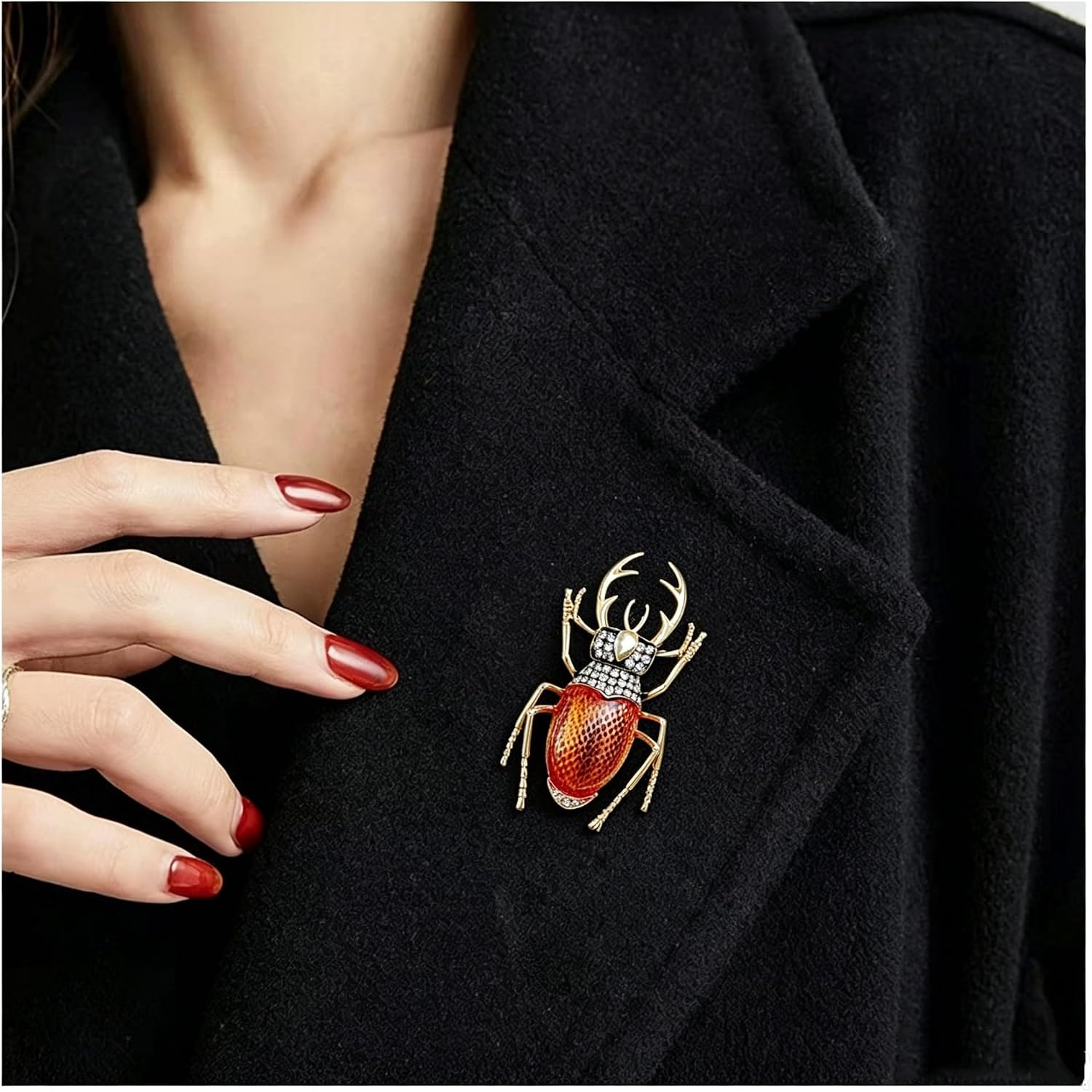 4Pcs Rhinestone Insect Brooch Set for Women