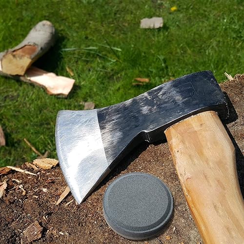 Miniatura 7 de Honoson Juego de sacapuntas de hacha, grano 120 y 240, piedra de afilar hacha multiusos y herramientas de corte rectangular de 7 pulgadas, disco más