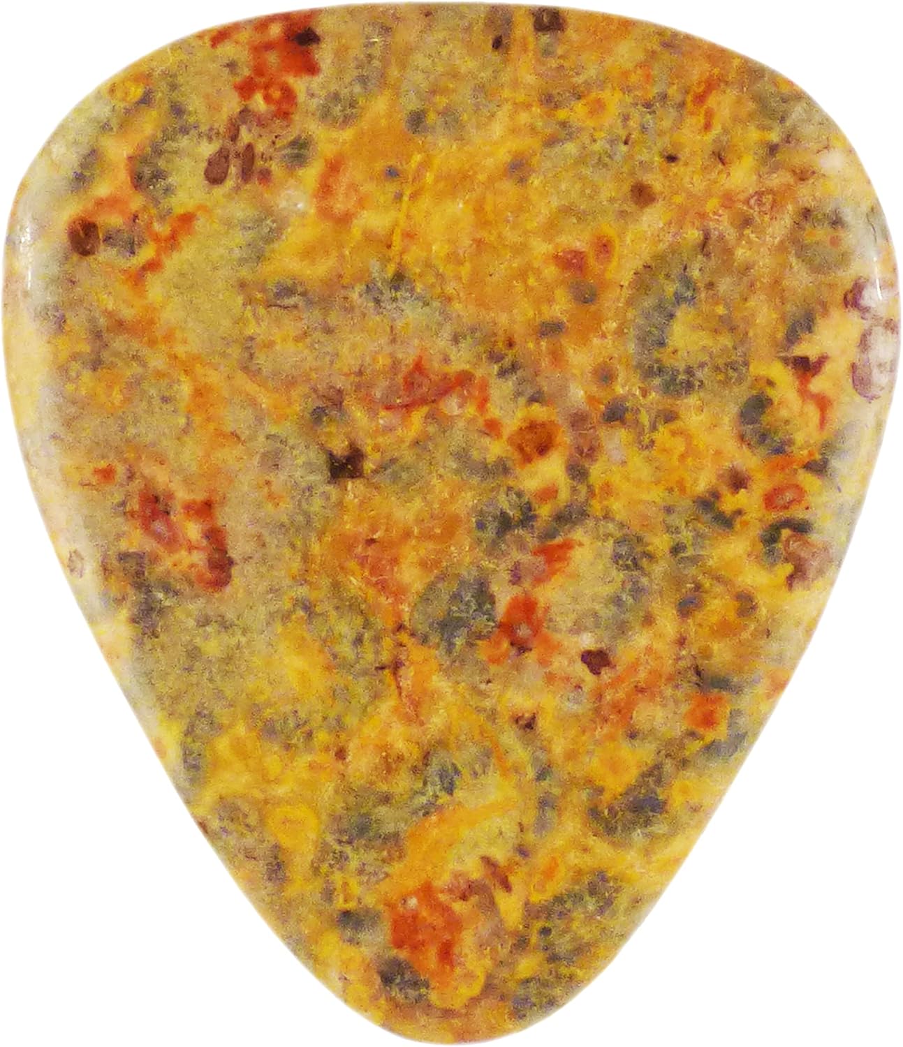 Leopard Skin Jasper Stone Guitar Or Bass Pick - 3.0 mm Ultra Heavy Gauge - 351 Shape - Specialty Handmade Gemstone Exotic Plectrum - 12 Pack