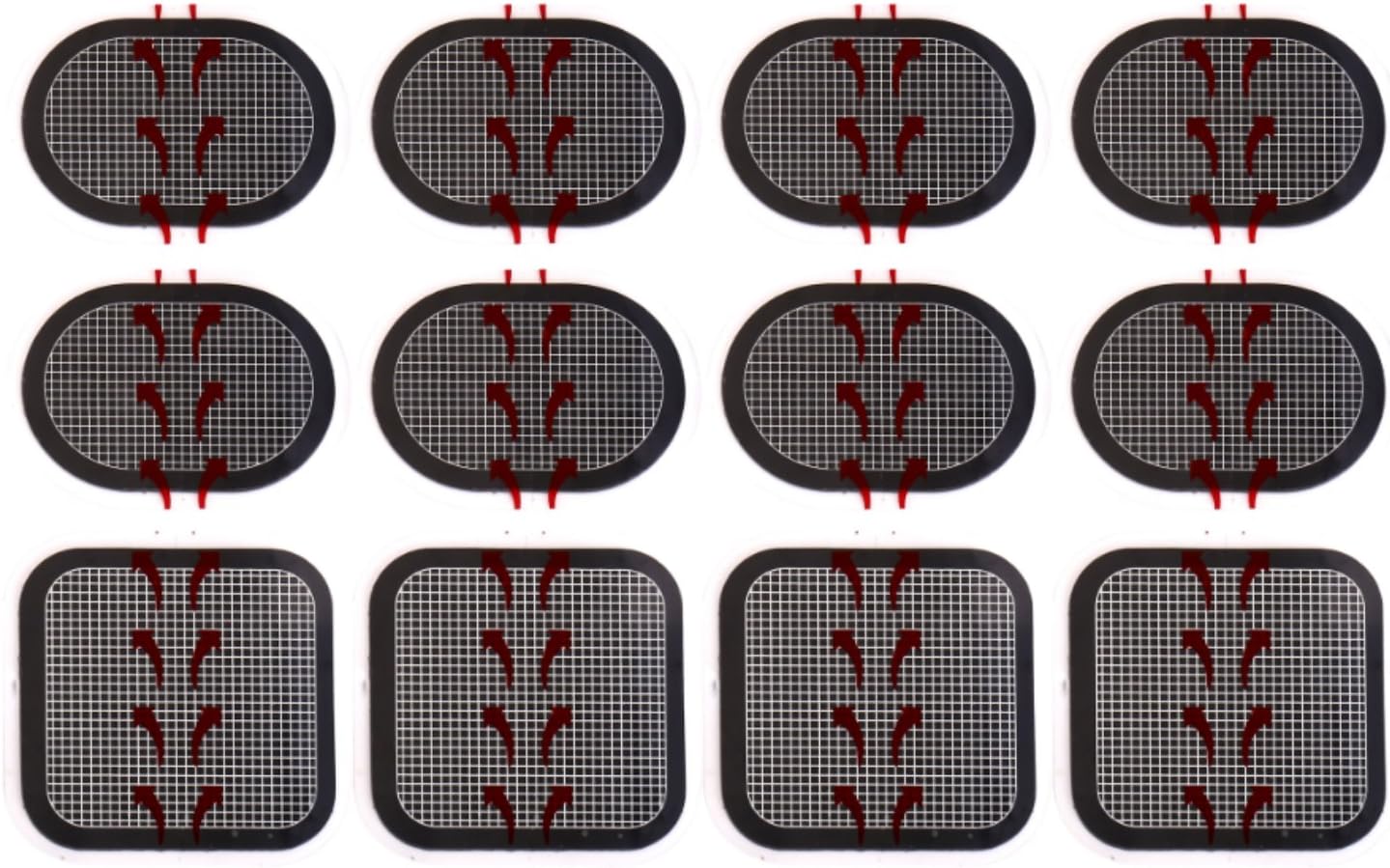 SOYOKO Replacement Gel Pads for All Flex Abdominal Belts Pro Go System 4 Sets of 12 pads,Toning Pads