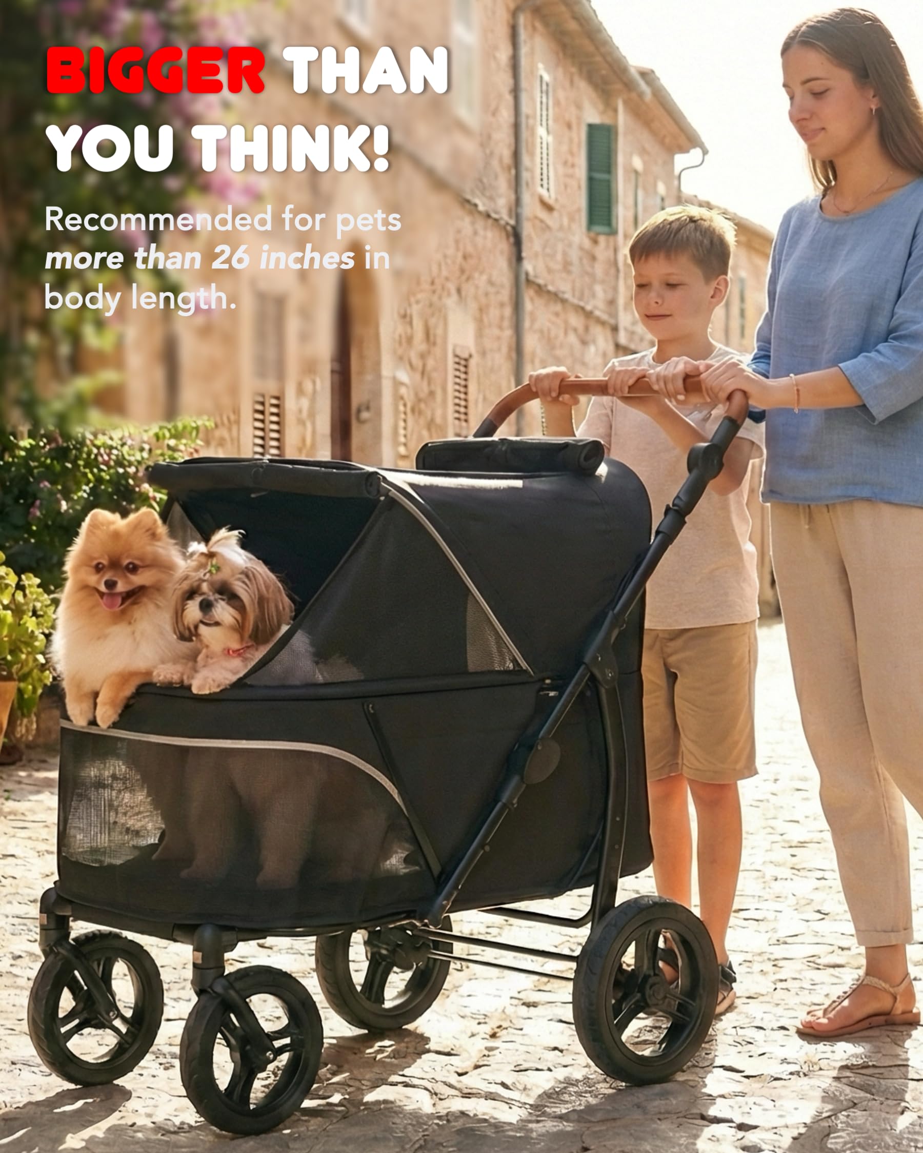 Amazon.co.jp: Zoosky ペットベビーカー 最大110ポンドまでの大型犬用
