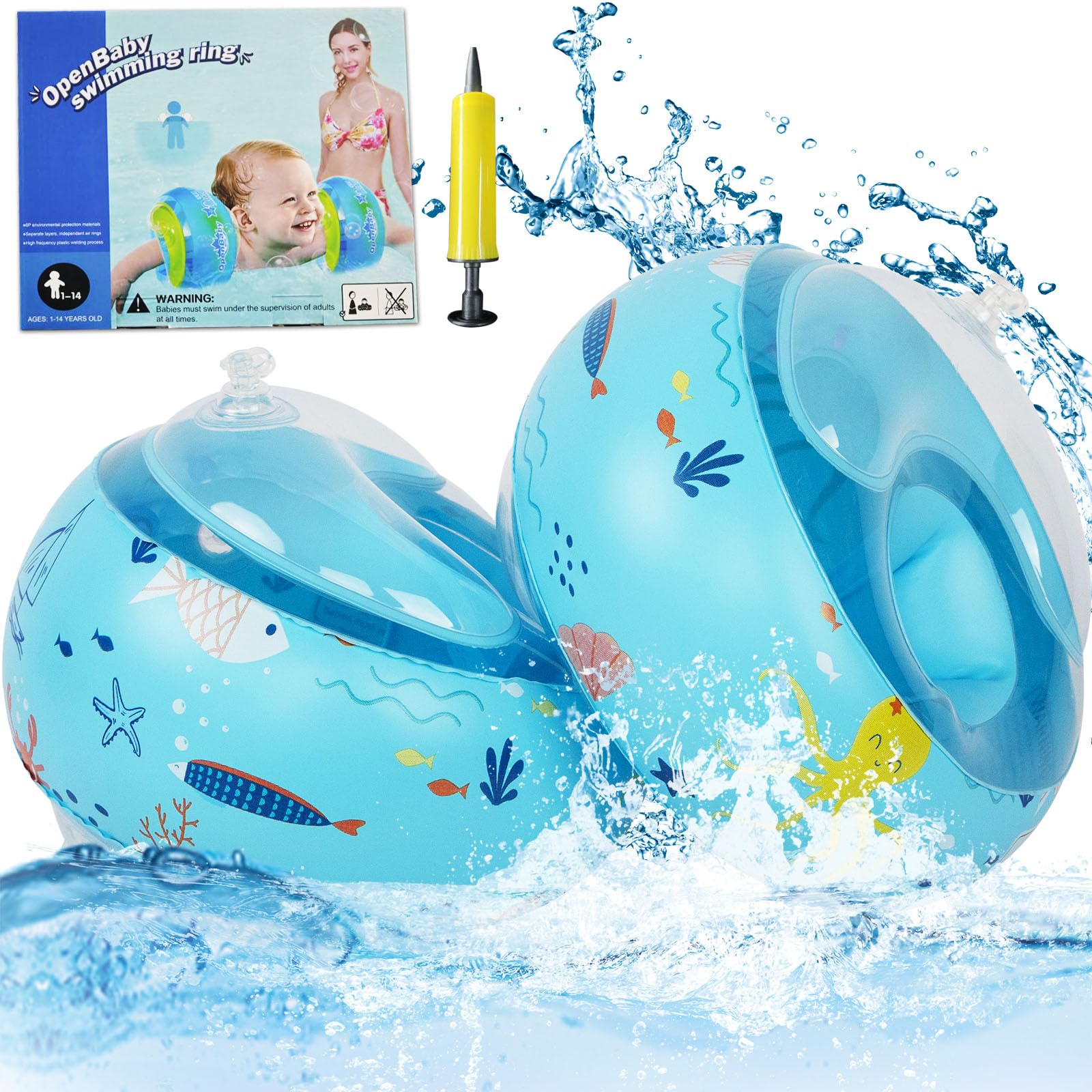 WLXWZ Manguitos Natacion Niños Rosa, Redondo Manguitos Piscina Niñi Niña, Manguitos Piscina 1-6 Anni, Manguitos Bebe Tres CáMaras Aire Regulables con VáLvula de Seguridad