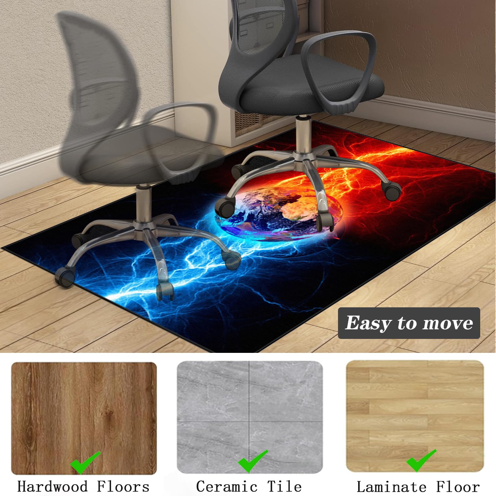 100 x 120 cm mata ochronna do foteli gamingowych | Antypoślizgowa mata na fotel biurowy | mata ochronna na krzesło inwalidzkie | Mata podłogowa do gier na twarde podłogi | Mata do gier podłogowych