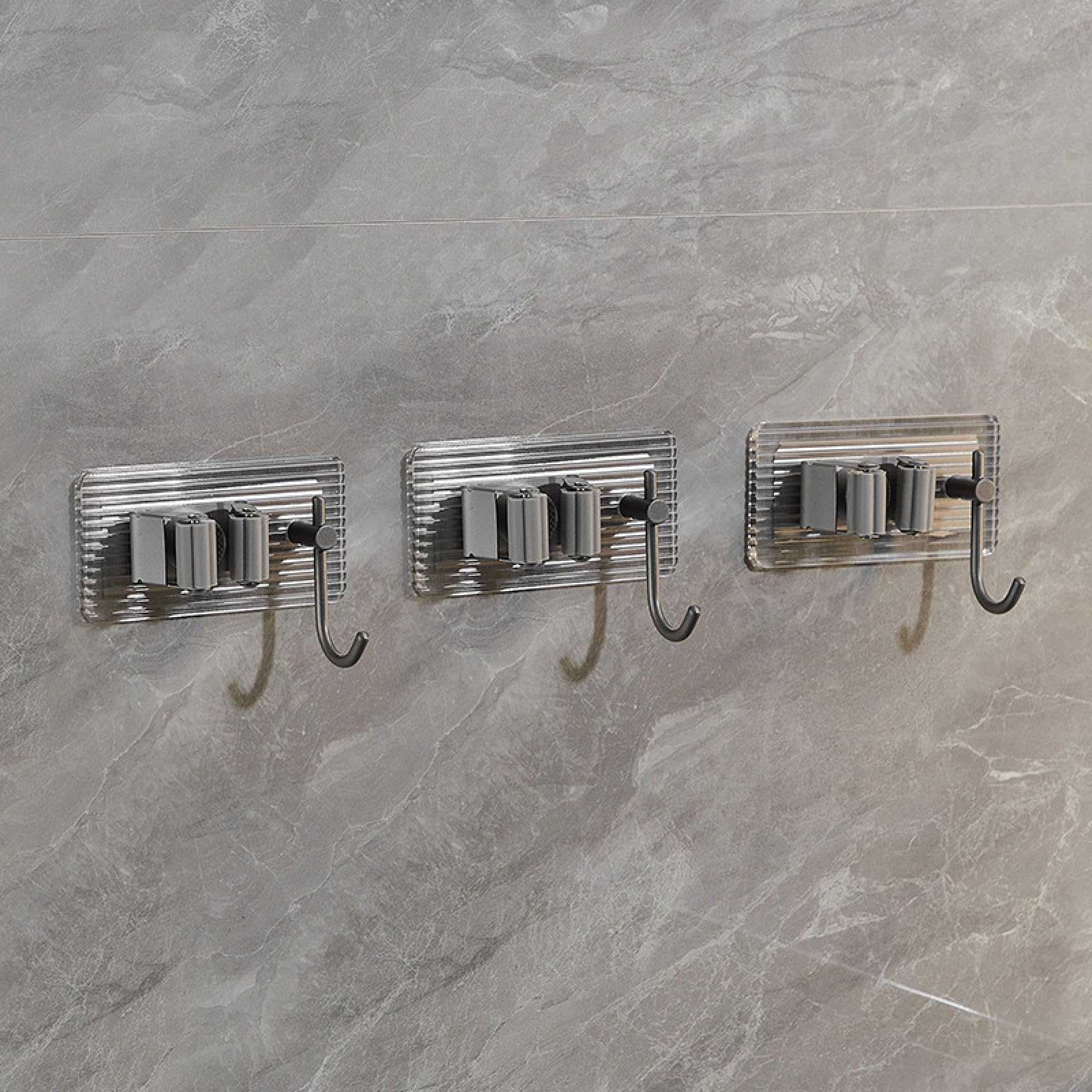 Fixation de Pince Murale de serpillière de Toilette Fixation, Rack de vadrouille à Cendres 3 pcs