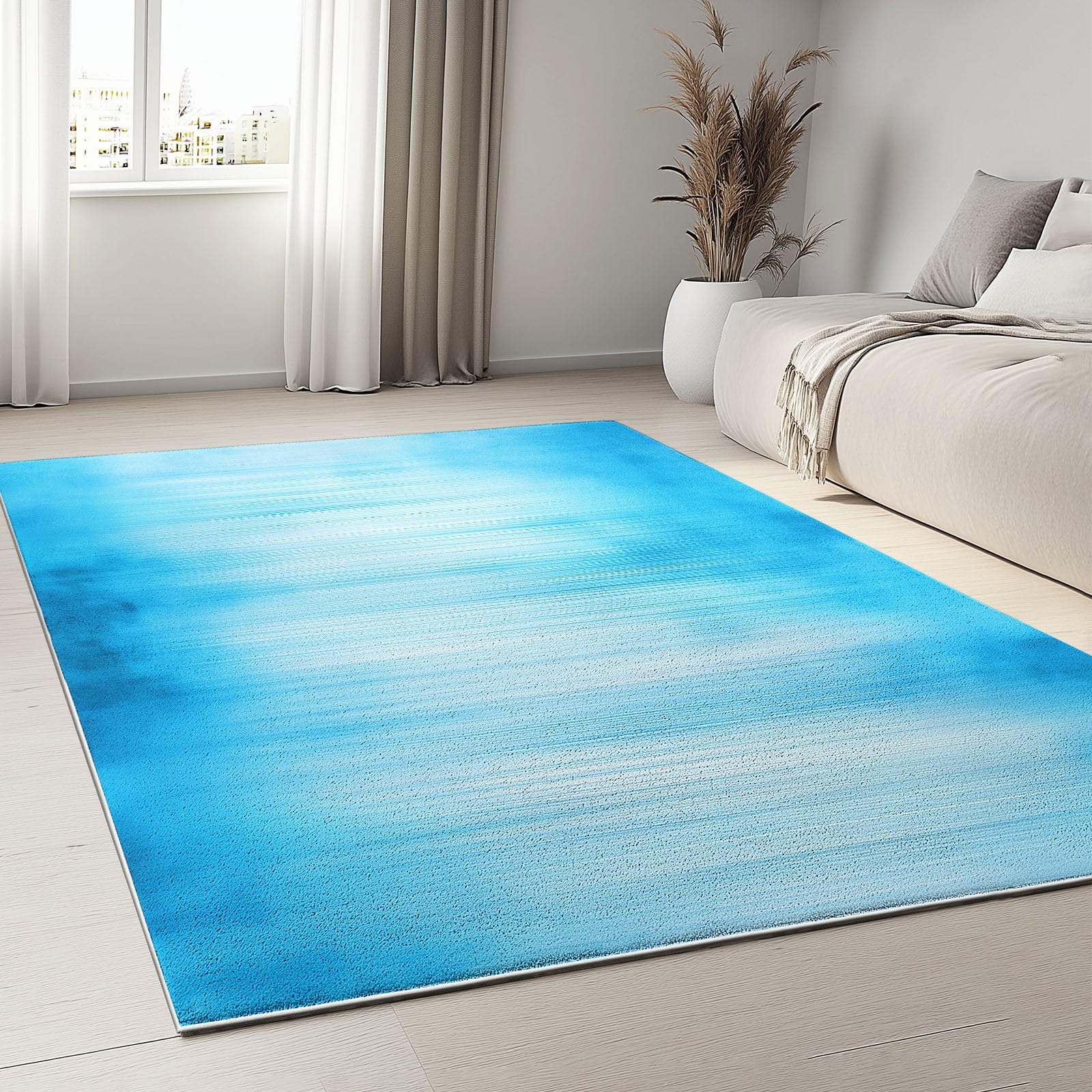 Dywan w niebieskie pionowe paski dywaniki antypoślizgowe 140 x 200 cm, abstrakcyjny design prostokątne miękkie dywaniki do salonu, dekoracja domu dywan można prać w pralce