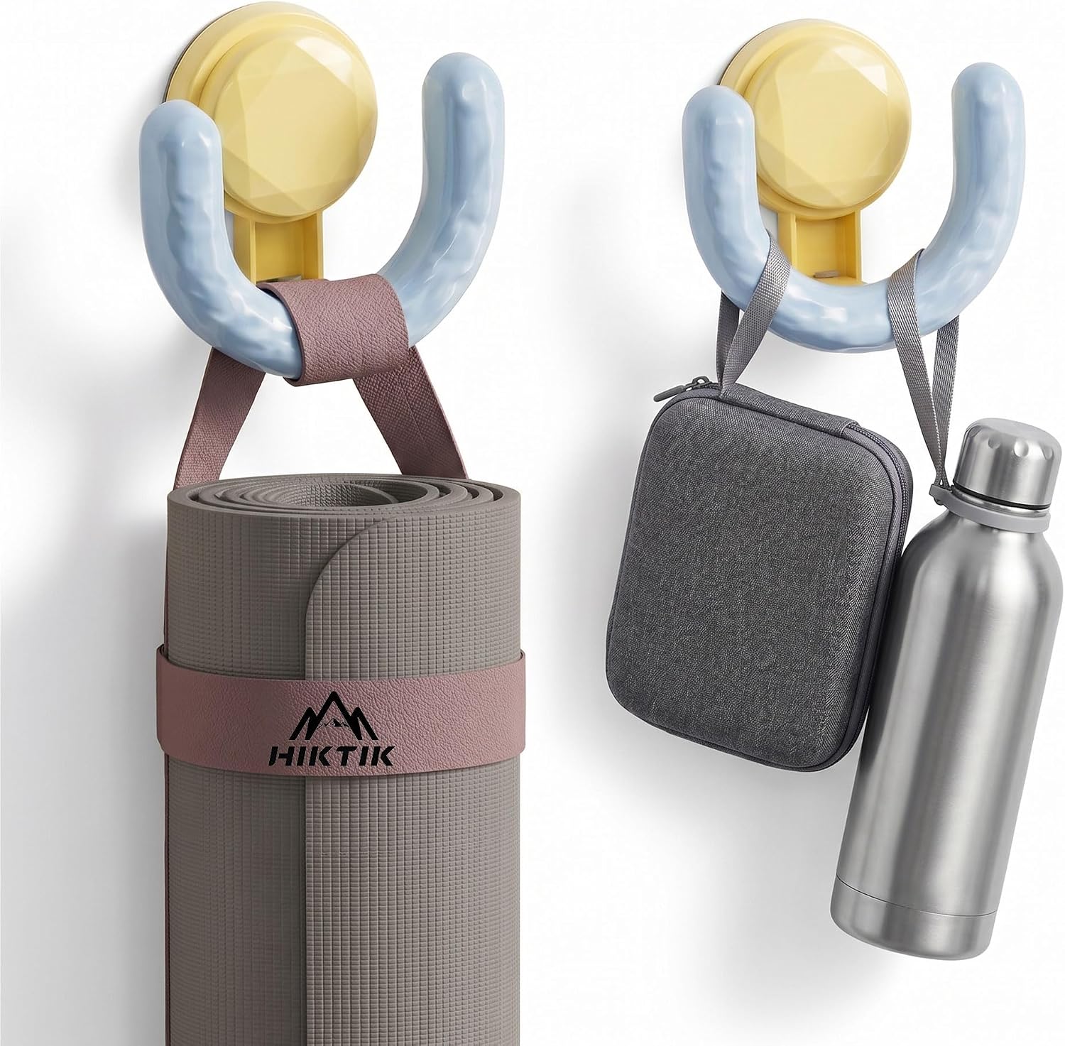 Suction Cup Hook Gym Locker Sport Rack Vacuum Holder Blue 2-Pack