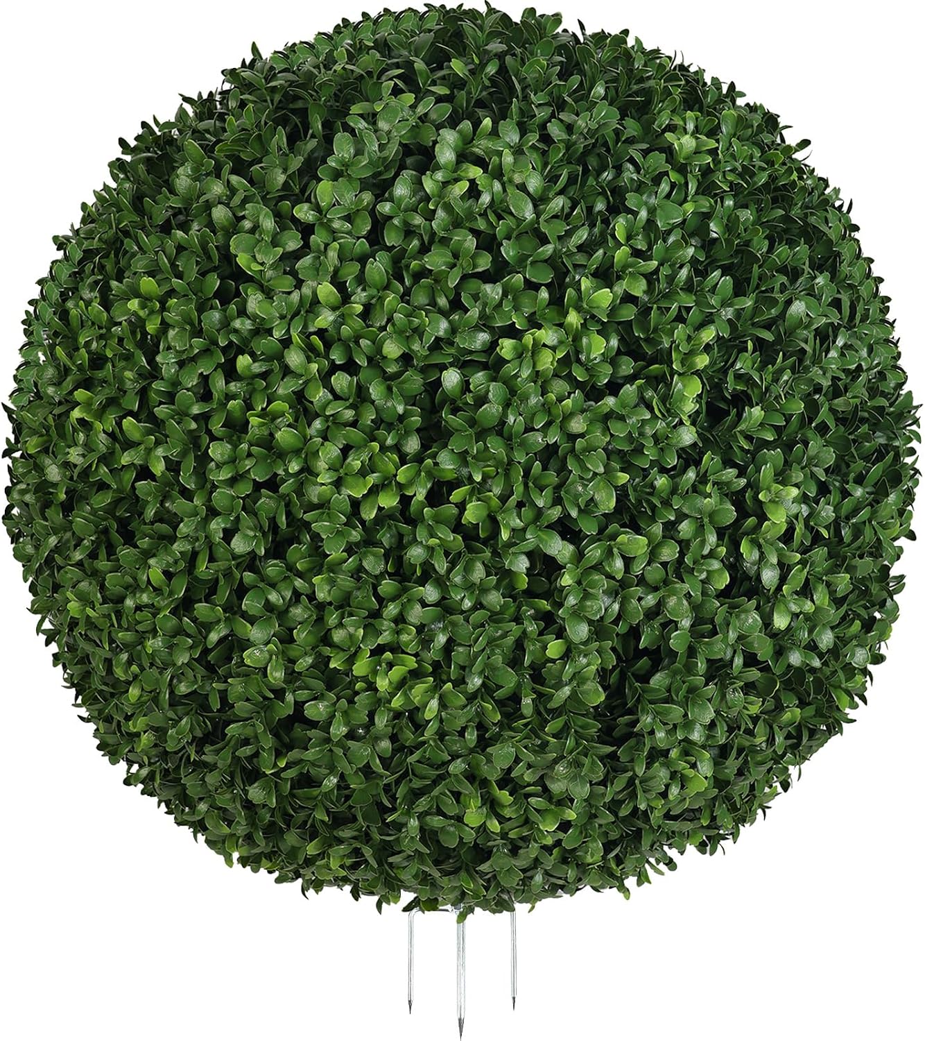 QIANYUN 18” Artificial Boxwood Ball Topiary, UV Resistant Faux Greenery Plant, Easy Assembly Outdoor Decor for Garden, Planters, Porch or Patio (1, 18 Inch)