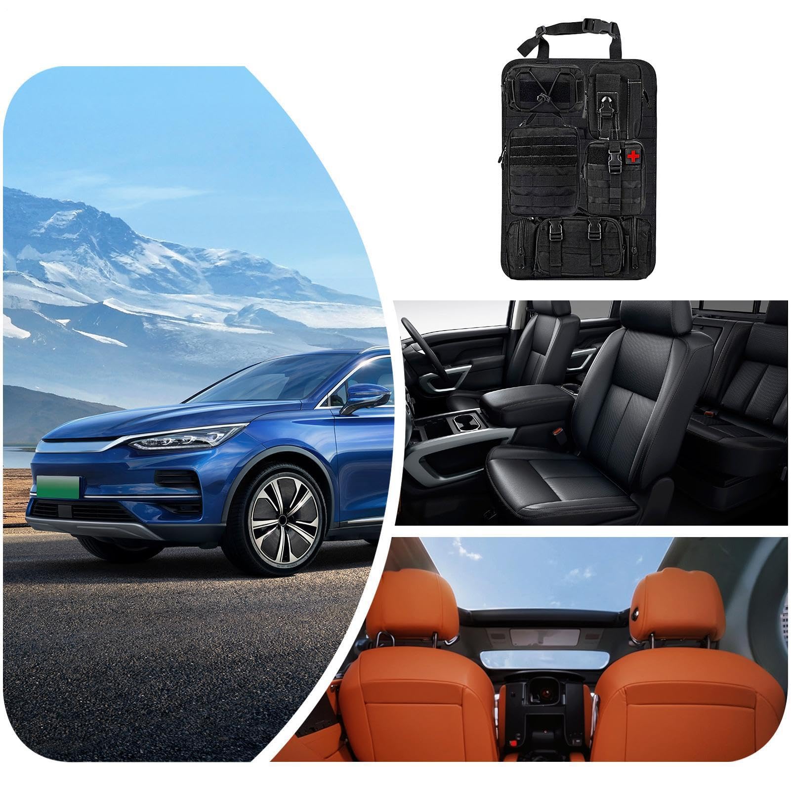 Genérico Organizador Asiento Trasero Coche Set 6 Piezas - Bolsillos Almacenamiento Respaldo Nylon 600D Impermeable | Bolsà Colgante Correa Hebilla Ajustable para Herramientas Teléfono & Llaves