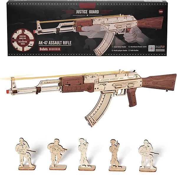 Wowood 3D Wooden Puzzles for Adults, DIY Rubber Band Gun, Wood Model Building Kits, Wooden Puzzle for Family Time