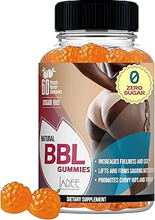 BBL Gummies Booty & HIPS Weight Gainer for Women - Unique Blend for Curves Enhancement & Butt Growth - Natural Weight Gain Gummies for Women - Zero Sugar, Vegan, Peach Flavor - 60 Counts