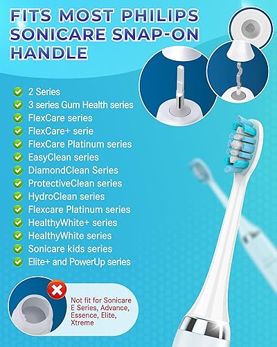 Miniatura 3 de Cabezales de cepillo de dientes de repuesto para cepillos de dientes Philips Sonicare con clic paquete de 10 cabezales de cepillo eléctrico de