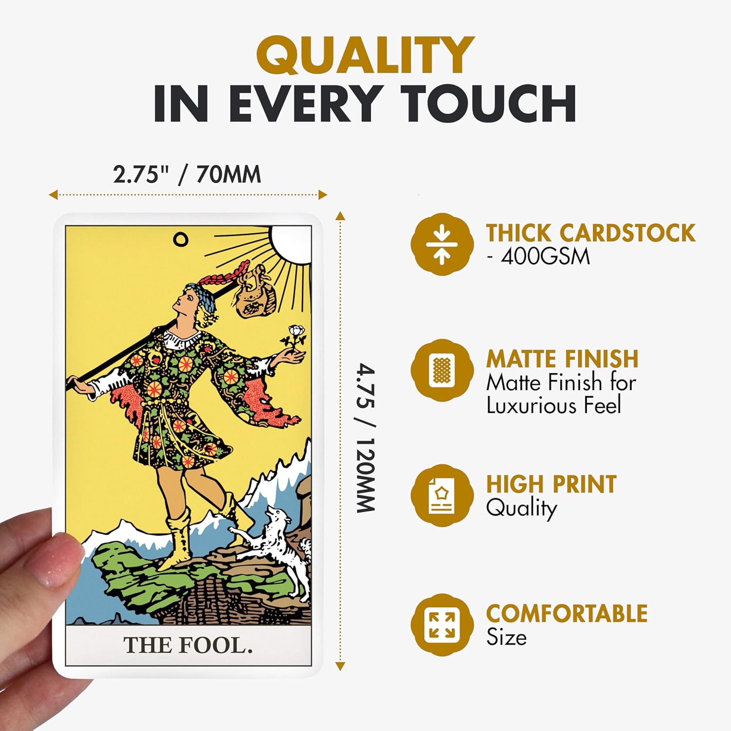 Wyspell Classic Tarot Cards for Beginners - Original Tarot Cards with Guide Book - Beginner Friendly - Traditional Tarot Deck (Light) - Image 3