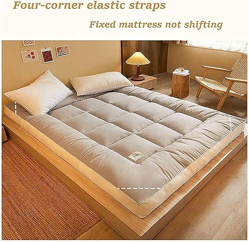 Miniatura 4 de DOOGL colchón de futón de suelo japonés, tatami estera portátil para acampar, colchón de dormir para niños, plegable para el suelo con protector de