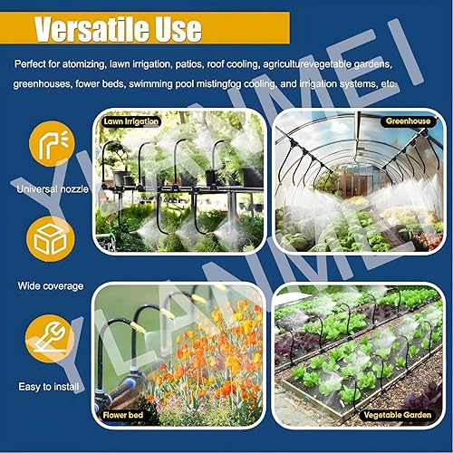 Miniatura 7 de Sistema de riego automático de jardín curvado de 360, boquilla ajustable, diseño de ahorro de agua, kit de riego por niebla, sistema de riego por